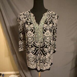 BILA Sheer Boho Blouse Size M
